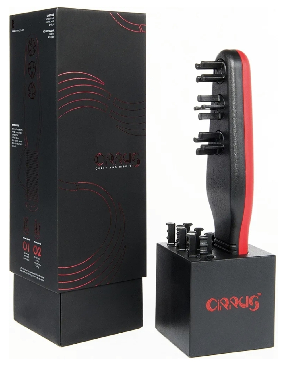 Cirrus Curly And Ripply  Hair Curling Tool with Red Accents